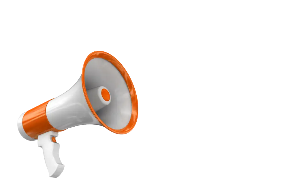 Digital signage for school, megaphone