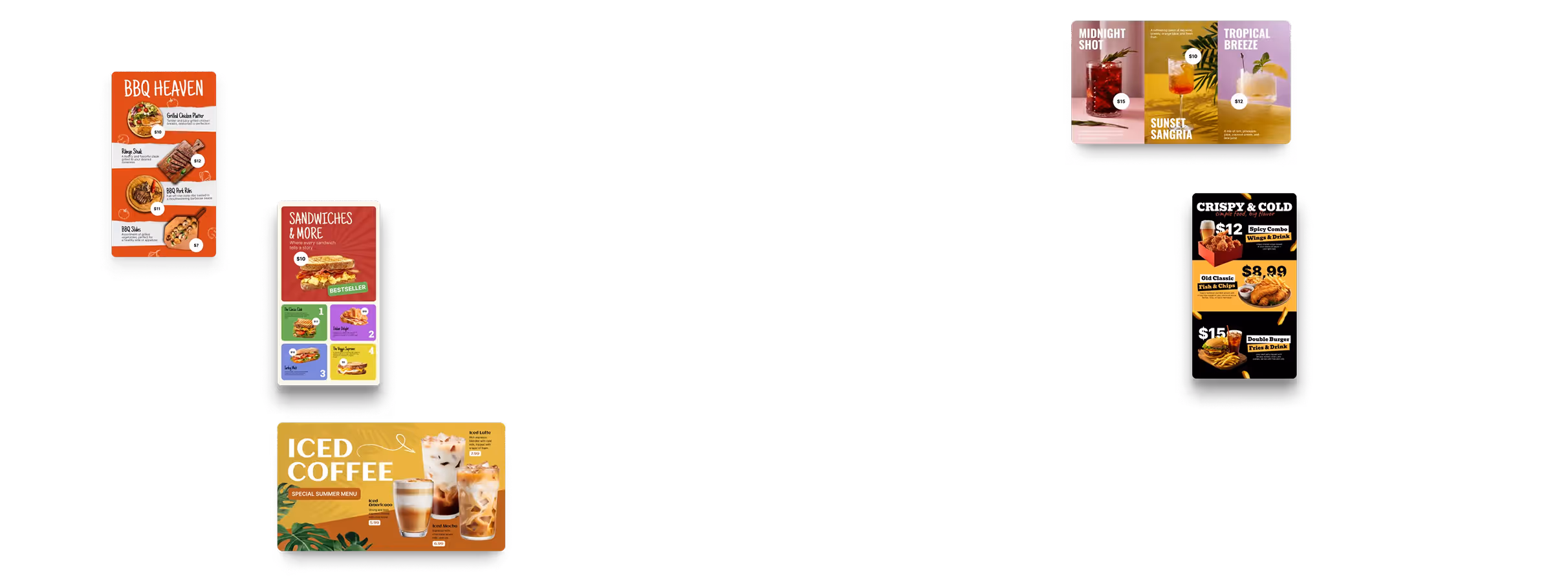 数字菜单板数字标牌，免费模板