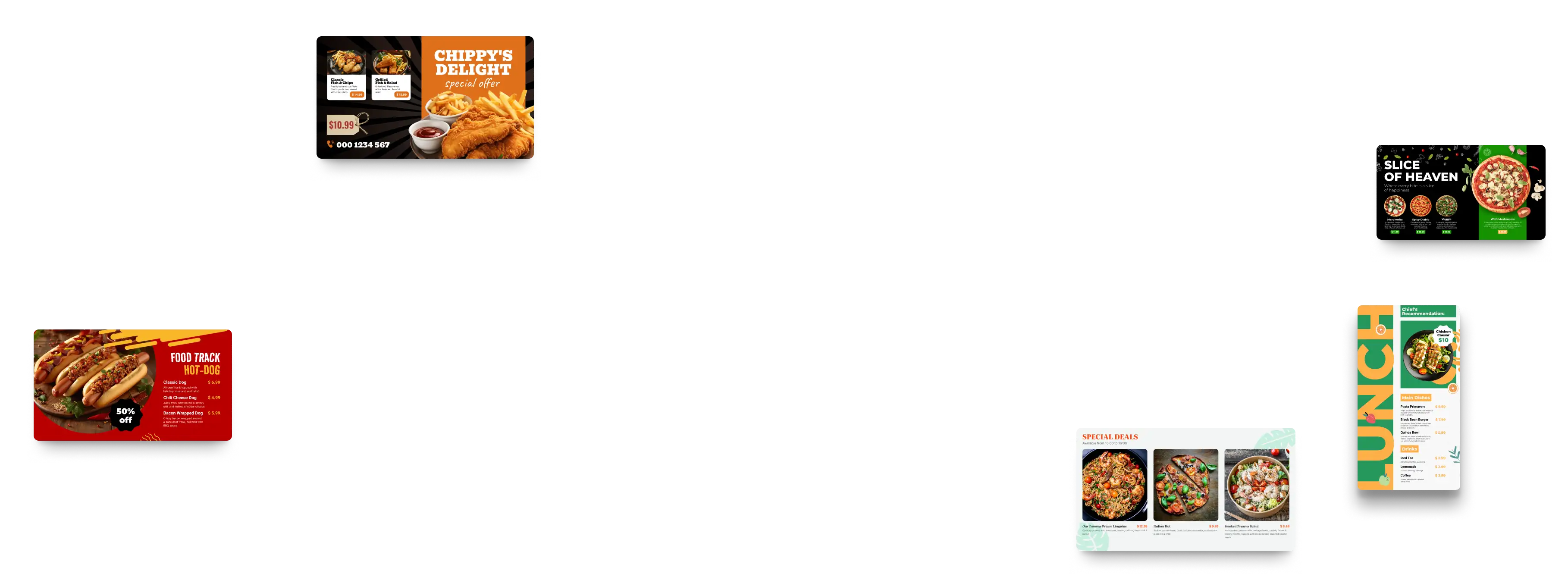 数字菜单板数字标牌，免费模板