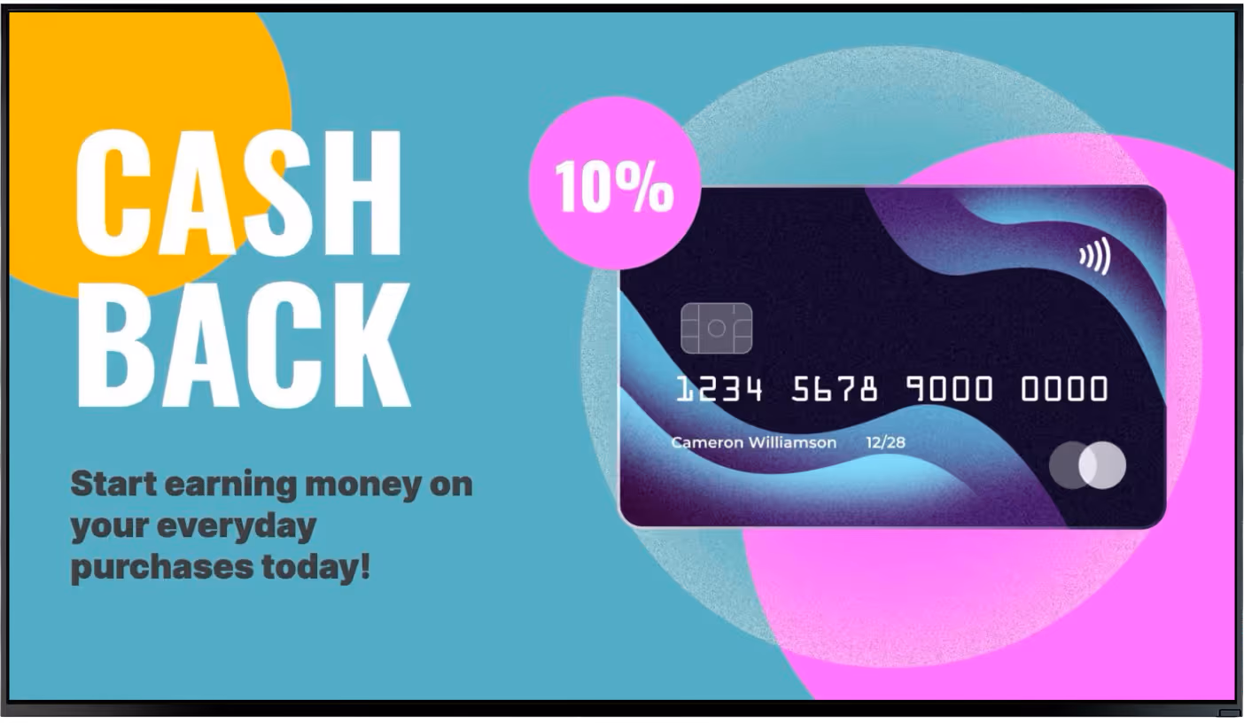 Promoção de cashback de 10% em tela de agência