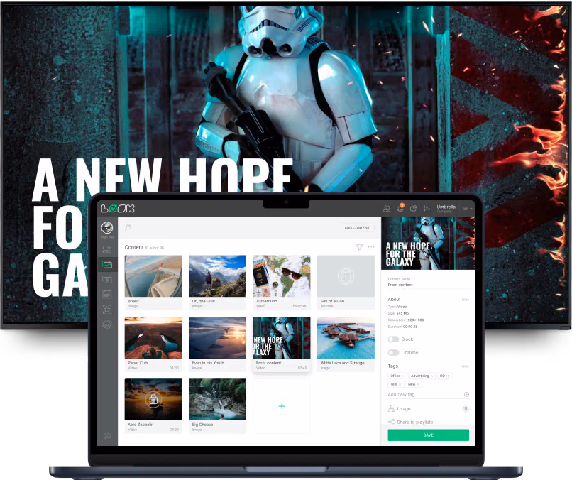 Ноутбук с редактором контента Look: медиатека и превью трейлера «A New Hope for the Galaxy»