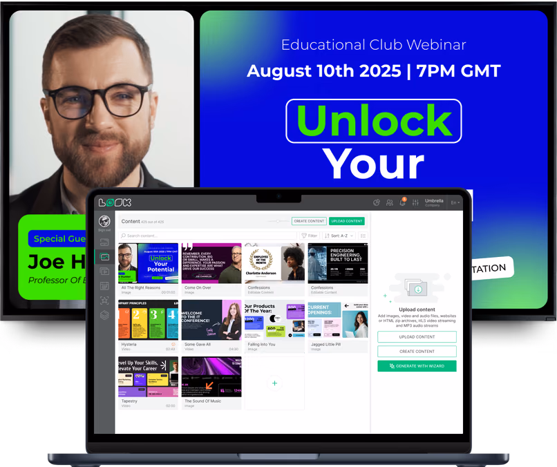 Ноутбук с библиотекой контента Look: 425 элементов и превью вебинара «Unlock Your Potential»