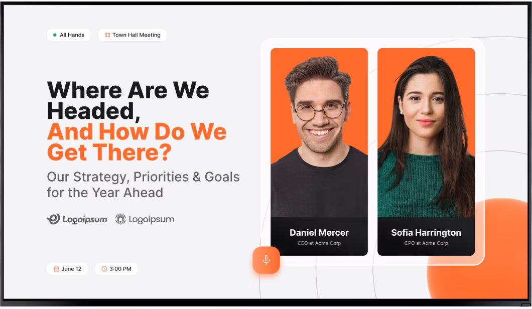 Экран общего собрания «Where Are We Headed» без видеоролика