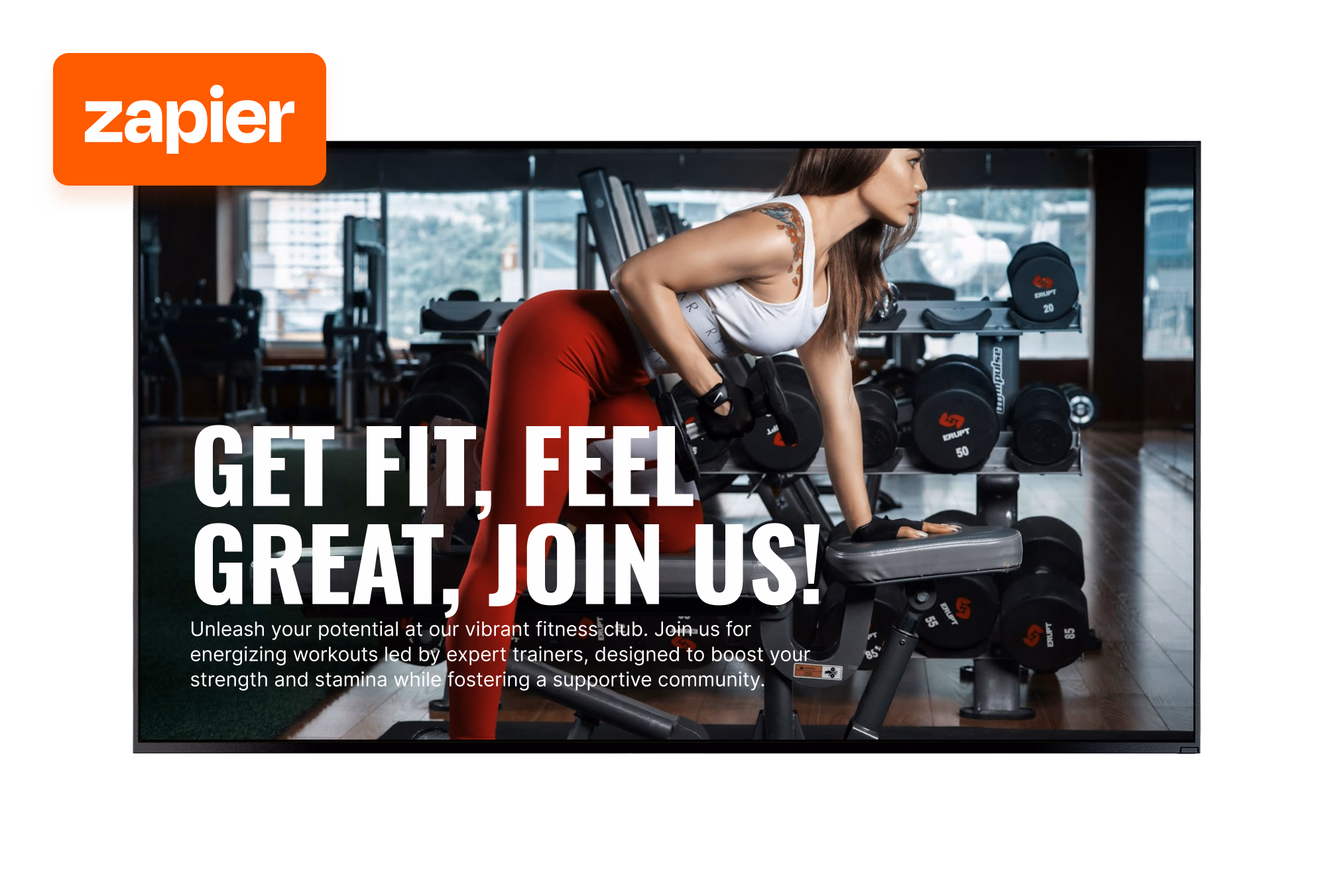 Promoção de tour com um selo do Zapier