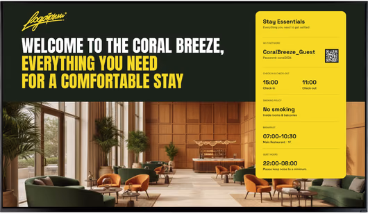 Tela de promoção do hotel limpa, sem a sobreposição de vídeo