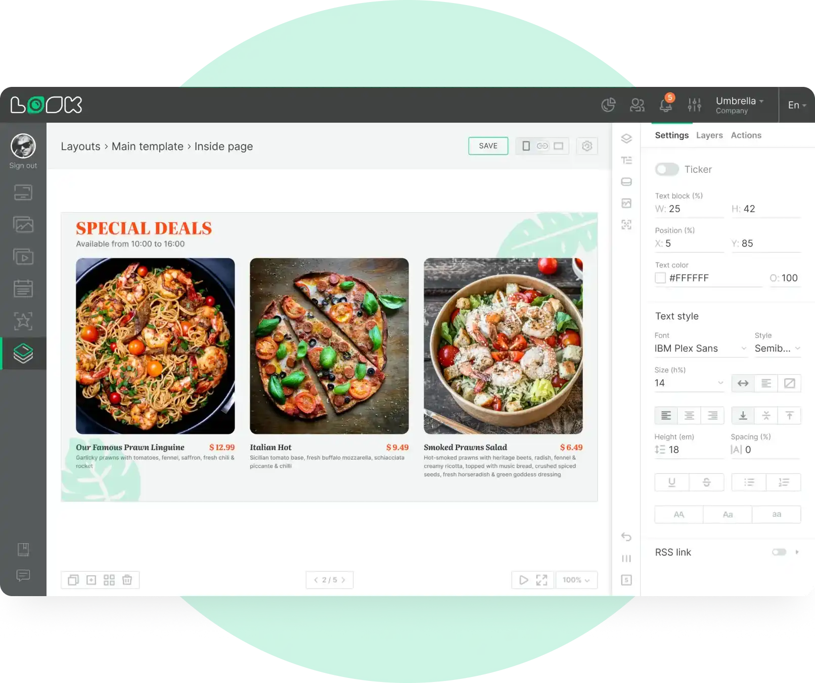 Layout Menu