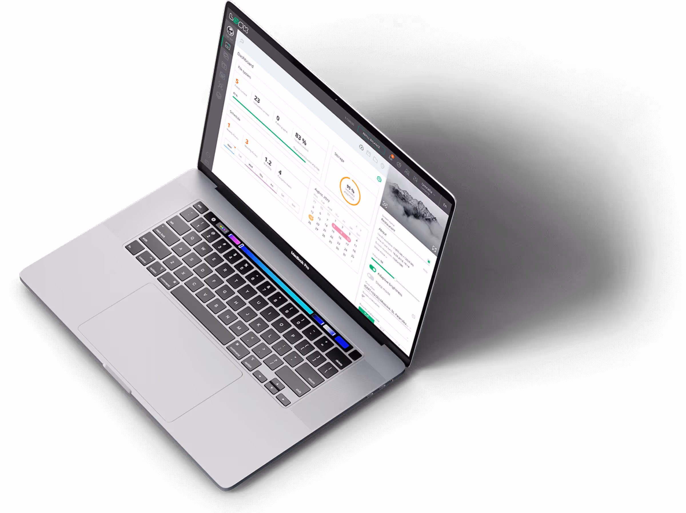 Macbook com o software Look Digital Signage