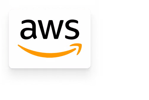 Logo da Amazon Web Services com as letras pretas 'aws' e uma seta laranja curva abaixo.
