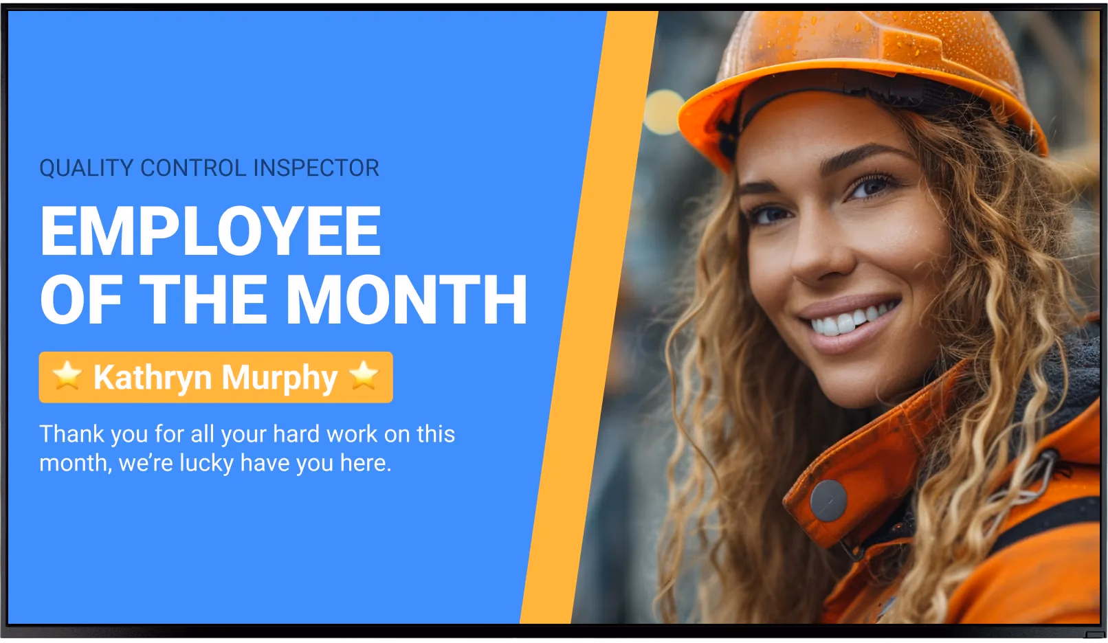 Экран рекламы «Employee of the Month»
