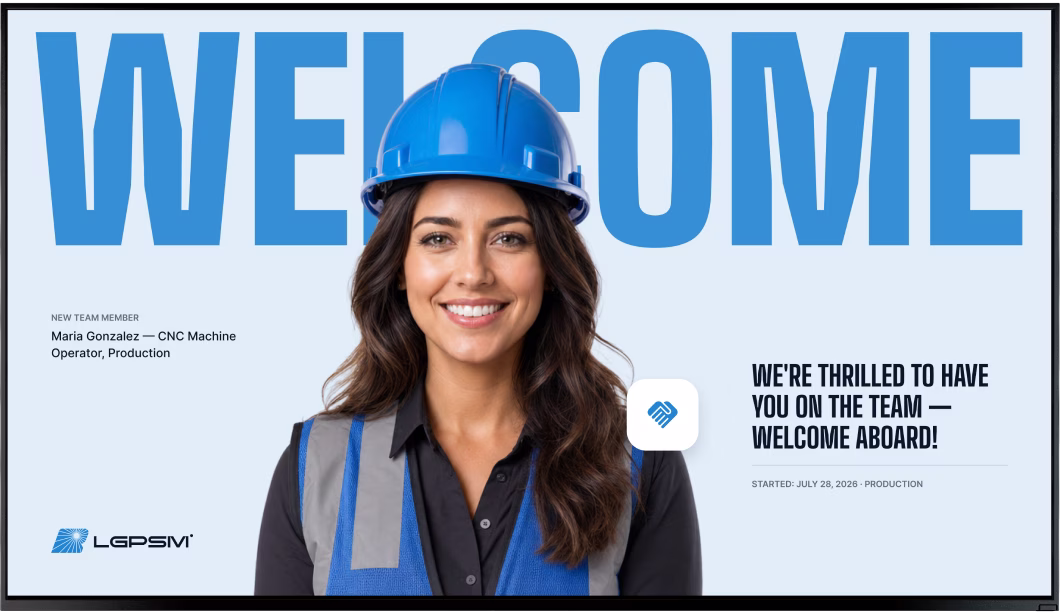 Объявление о новом сотруднике «Welcome Aboard» без видеоролика