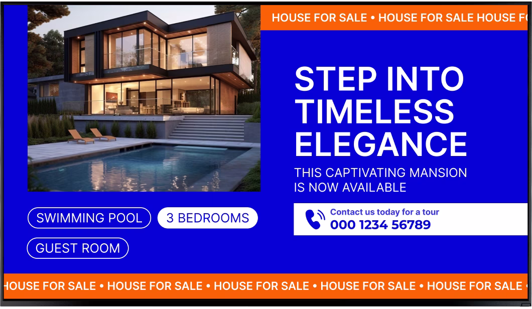 Реклама особняка «Step Into Timeless Elegance» без видеоролика