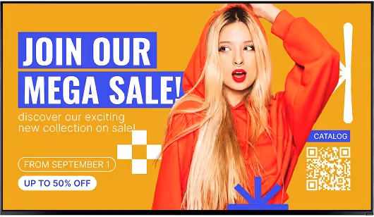Store screen showing a clean full-screen sale promotion