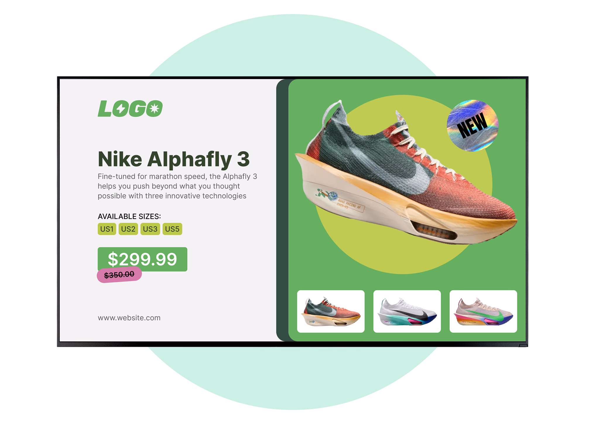 Интерактивный экран товара Nike Alphafly 3