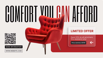 Comfort You Can Afford家具商户广告模板